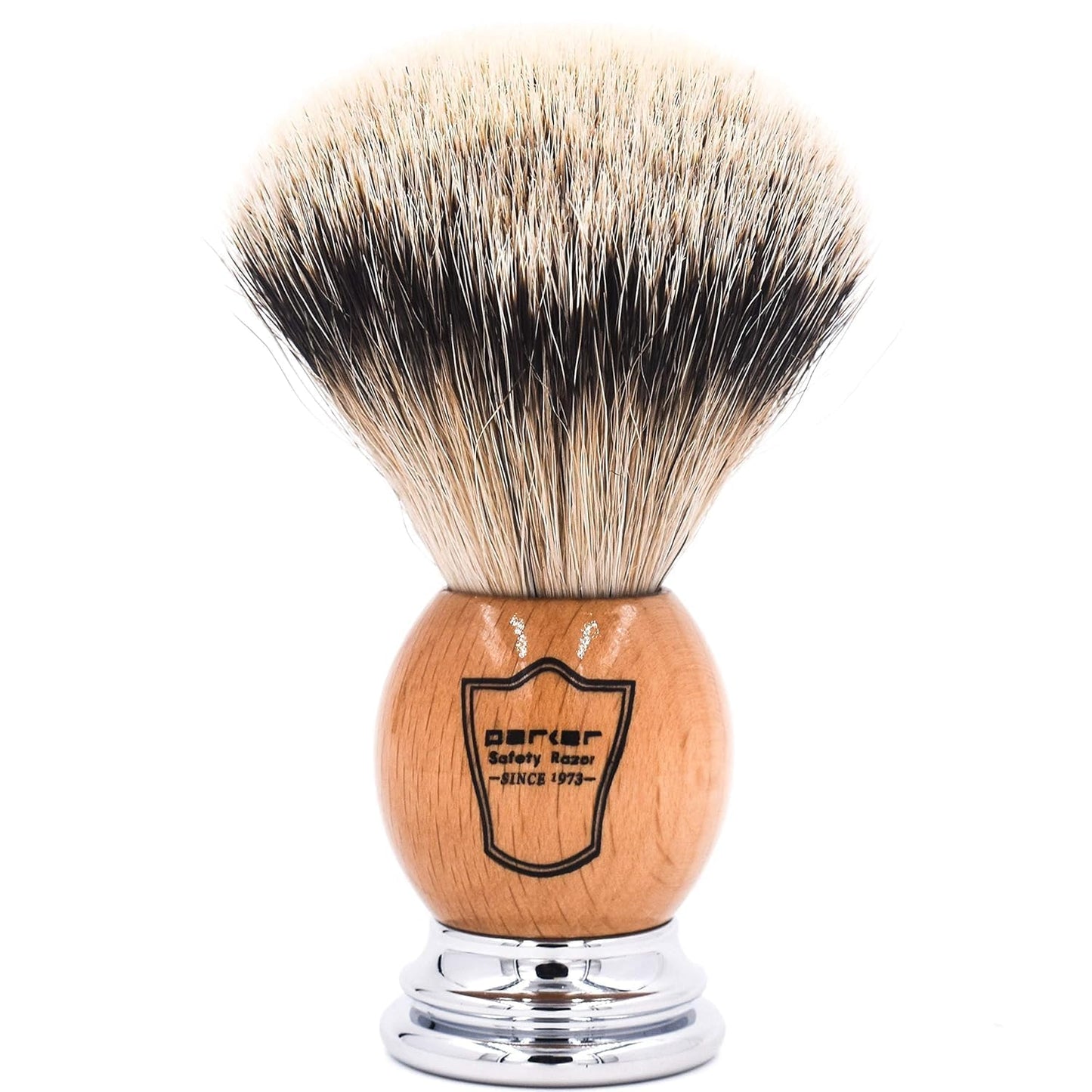 Parker 100% Silvertip Badger Shaving Brush - Olivewood Handle, Long?Loft 22 mm Knot with Resin Stand - Super Soft Bristles for a Rich Lather for all Beauty and Personal Care Parker Safety Razor