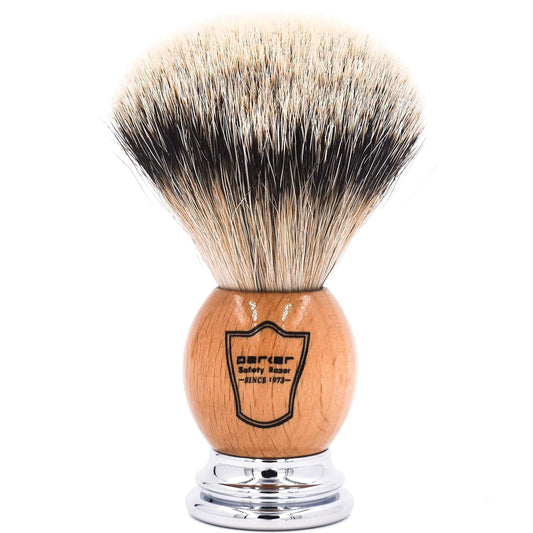 Parker 100% Silvertip Badger Shaving Brush - Olivewood Handle, Long?Loft 22 mm Knot with Resin Stand - Super Soft Bristles for a Rich Lather for all Beauty and Personal Care Parker Safety Razor