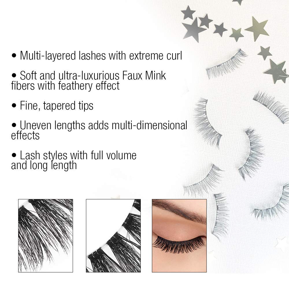 Ardell False Eyelashes 3D Faux Mink Lashes, 860 - Lightweight Strip Lashes with Invisiband for a Dramatic Eye Look, 4 Pairs