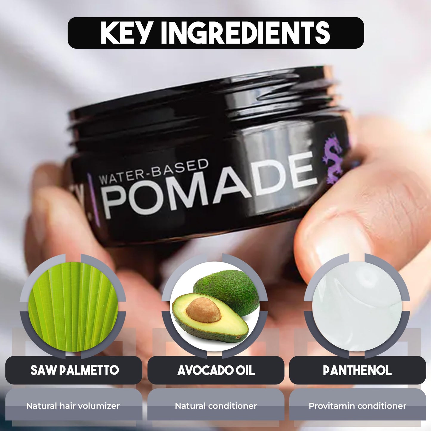 Billy Jealousy Lunatic Fringe Water-Based Pomade for Men, Strong Hold, High Shine, Water Soluble and Vegan Hair Product Ideal for Medium to Long Thick Beauty & Personal Care Billy Jealousy