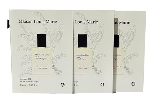 Maison Louis Marie UNISEX # 13 NOUVELLE VAGUE Sample Perfume OIL (SPLASH DAB SAMPLE) 1.5 ml / 0.05 oz - set of 3 - (8751) Beauty & Personal Care Maison Louis Marie