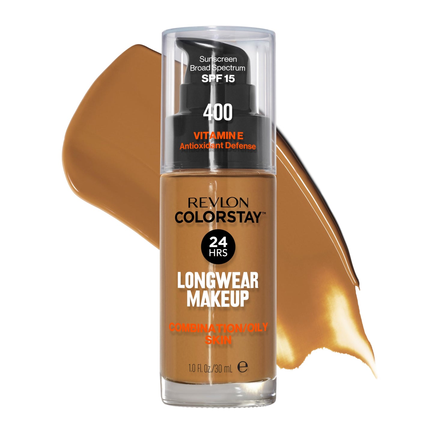 Revlon Liquid Foundation, ColorStay Face Makeup for Combination & Oily Skin, SPF 15, Medium-Full Coverage with Matte Finish, 400 Caramel, 1 Fl Oz Beauty & Personal Care REVLON