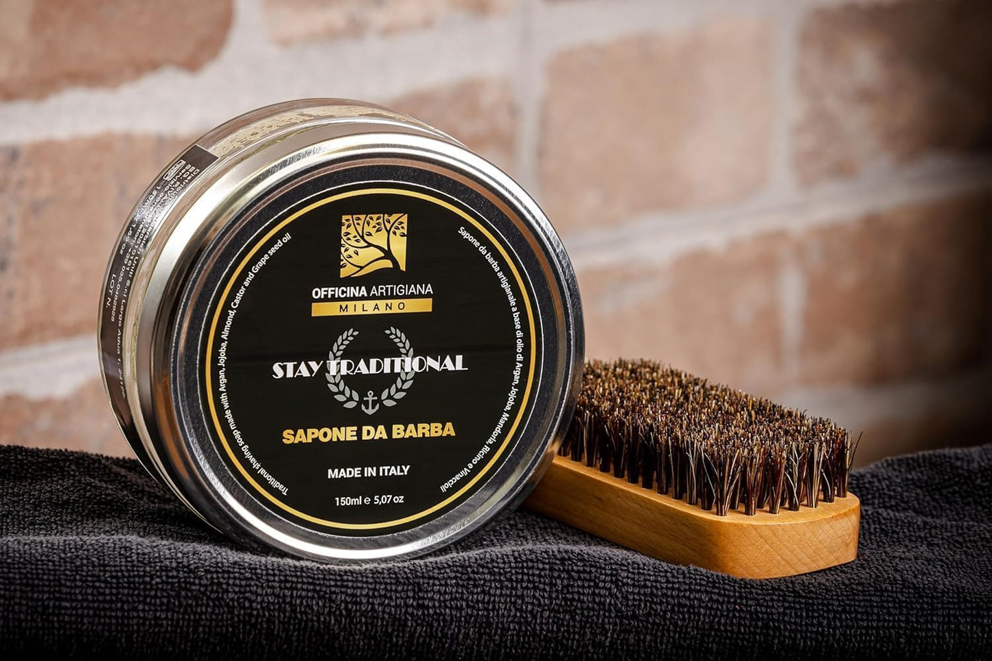 Officina Artigiana Milano Stay Traditional Shaving Soap 150ml - Luxury Italian artisan wet shaving soap with 40% antioxidant oils & shea butter Beauty and Personal Care The Goodfellas' smile