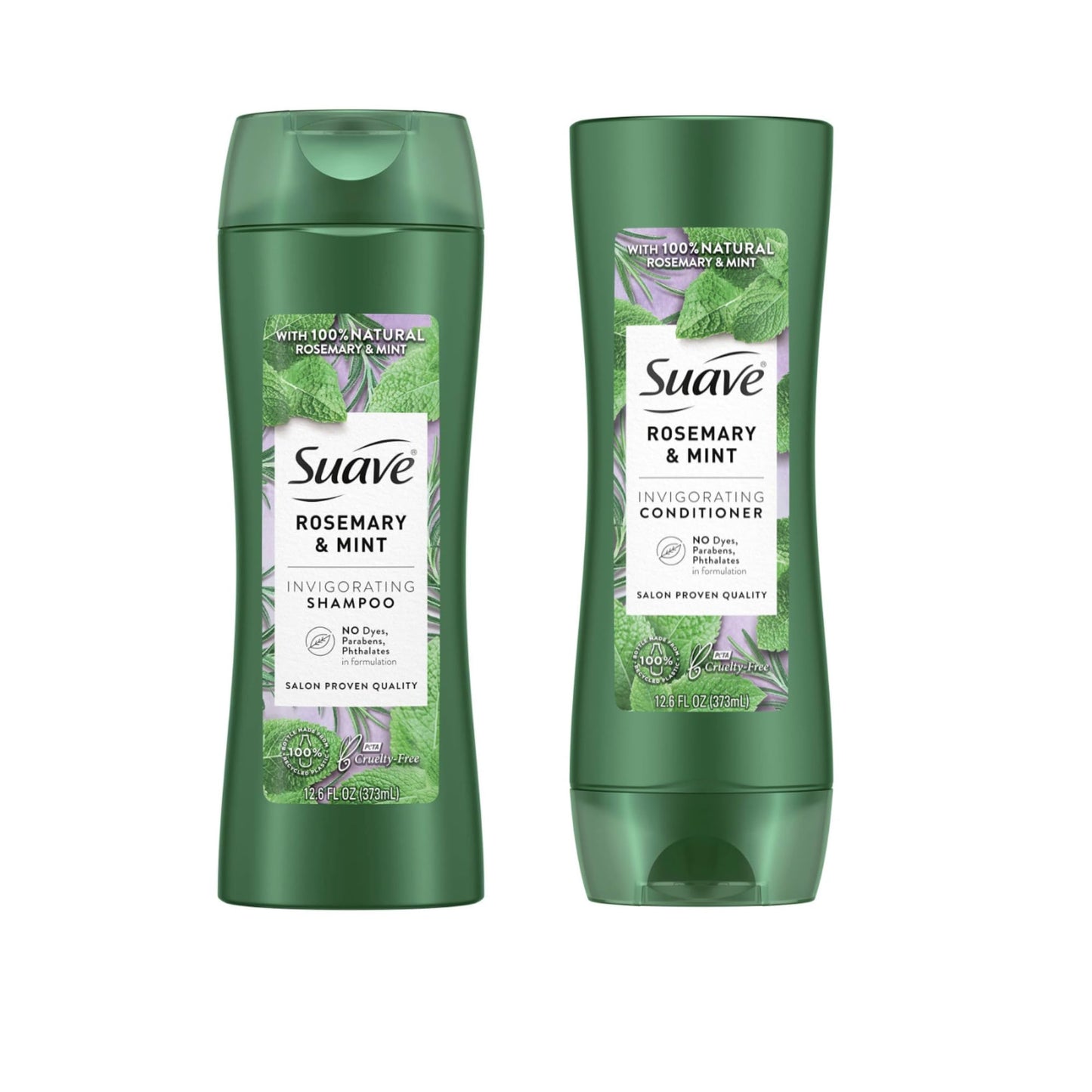Suave Rosemary and Mint, 100% natural, Invigorating Shampoo and Conditioner Set, 18 oz 2 Pack Beauty & Personal Care Suave