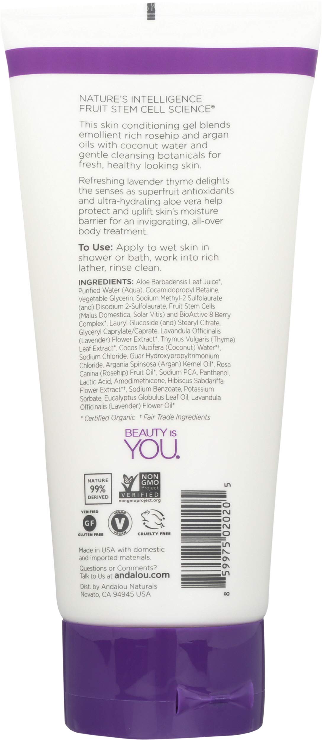 Andalou Naturals Shower Gel Lavender Thyme, 8.5 oz Beauty & Personal Care Andalou Naturals