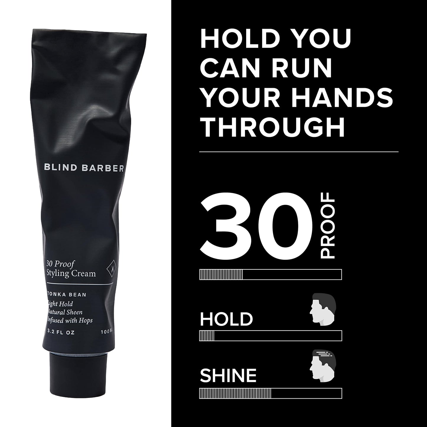 Blind Barber 30 Proof Hair Cream for Men - Styling Cream & Beard Tamer - Light Hold & Natural Shine - Paraben & Sulfate-Free, Water-Based Hair Beauty & Personal Care Blind Barber