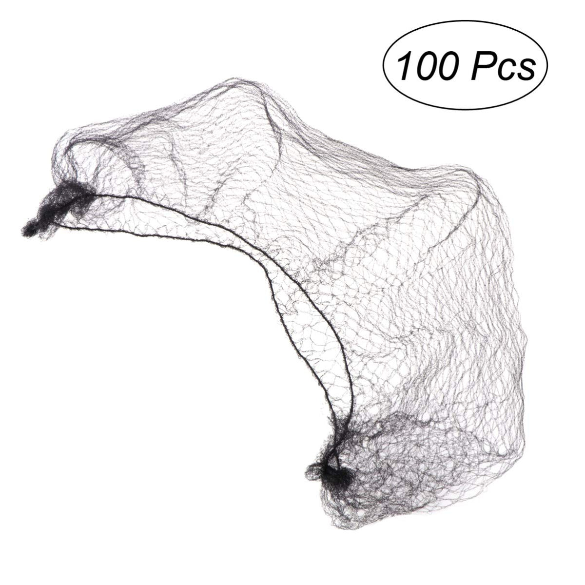 Tinksky 100pcs Hair Nets Invisible Elastic Edge Mesh Dress-up Accessories (Black)