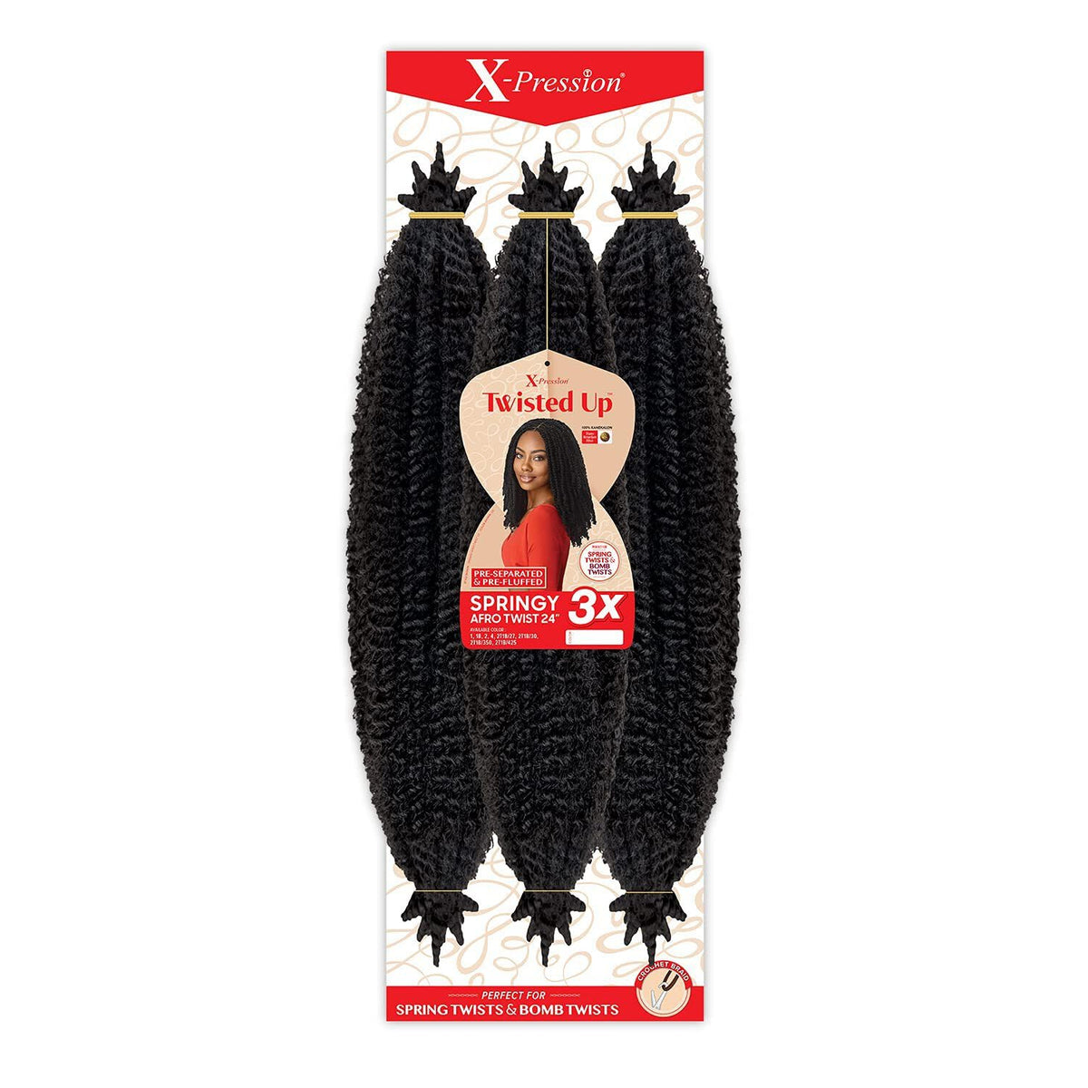 Outre X-Pression Twisted Up Yaki Curly Style Synthetic Hair Braid - SPRINGY AFRO TWIST 24 Inch 3X (613)