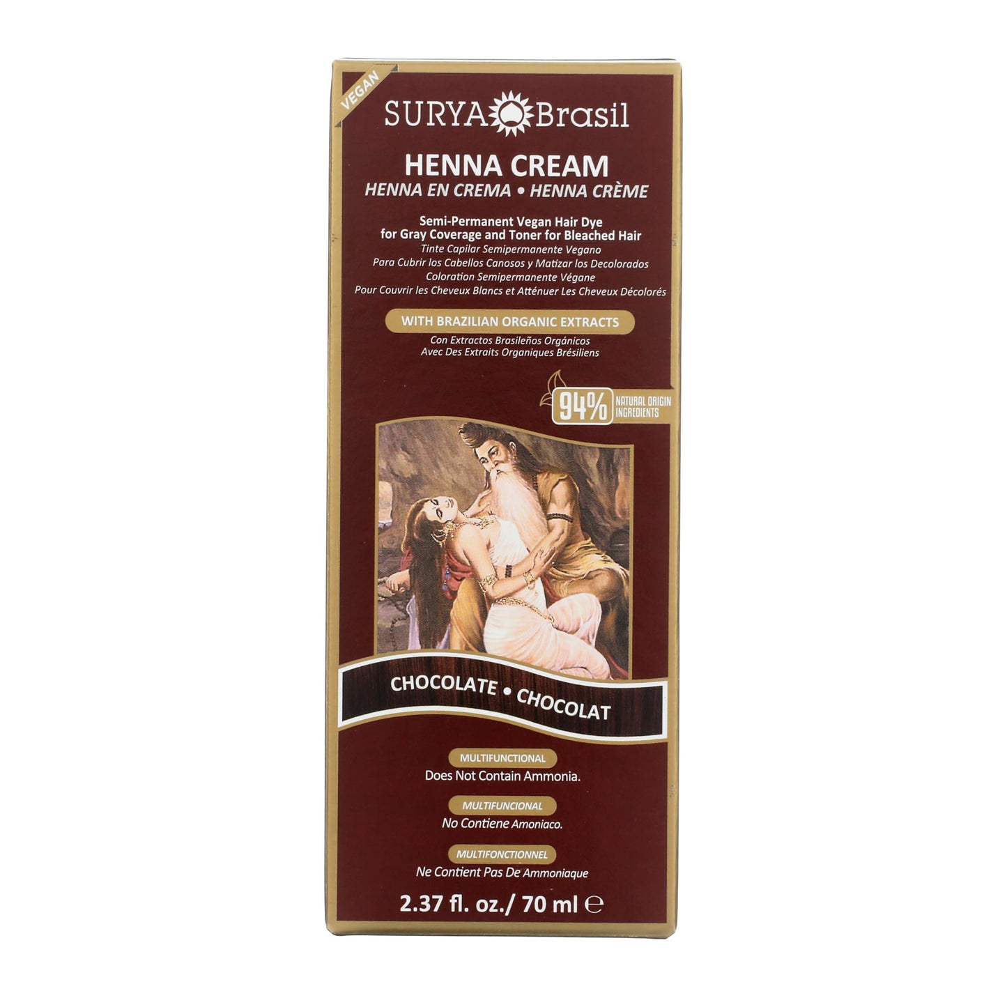 Surya Nature, Inc Henna Chocolate Cream - 2.31 oz Beauty & Personal Care Surya Brasil