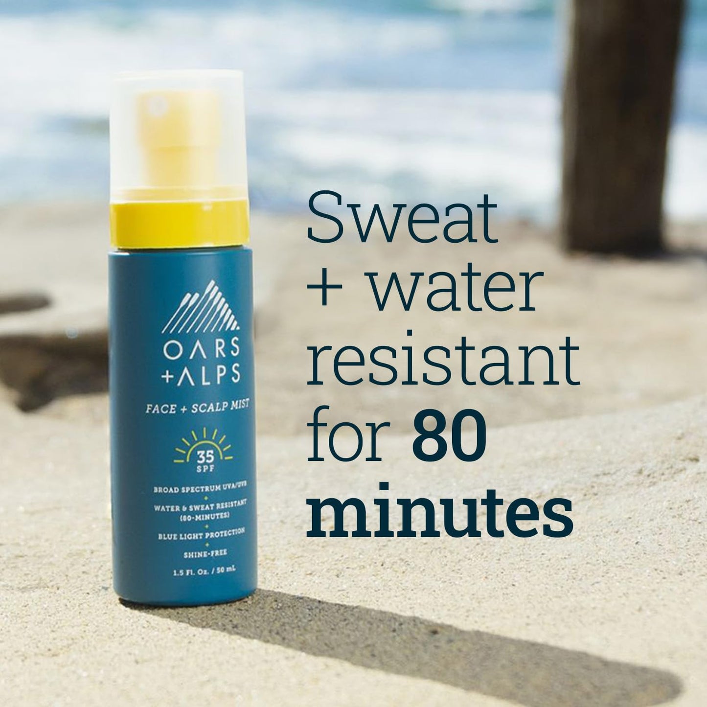 Oars + Alps Face & Scalp Sunscreen Spray SPF 35 – Mist for Facial & Hair Sun Protection with Aloe & Cucumber, Water & Sweat Resistant, 1.5oz Beauty & Personal Care Oars + Alps