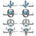 Western Cowboy Cowgirl Boot Hat Hair Clips - 8PCS Vintage Turquoise Star Lightning Cactus Hairpins - Women's Hair Accessories (Pattern A) Beauty & Personal Care mokkia