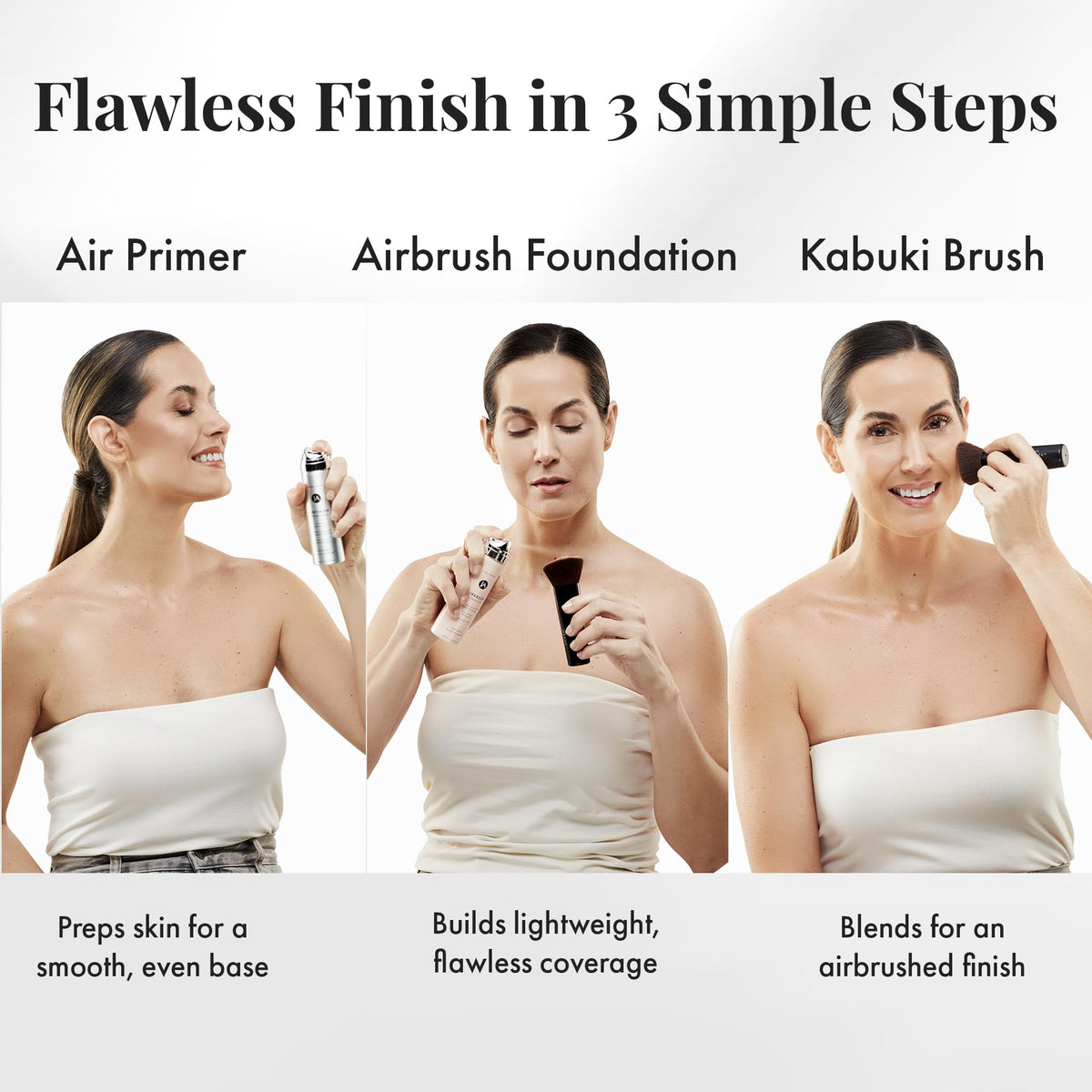 Jerome Alexander Airbrush Foundation & AirPrimer 3pc Set - Dark