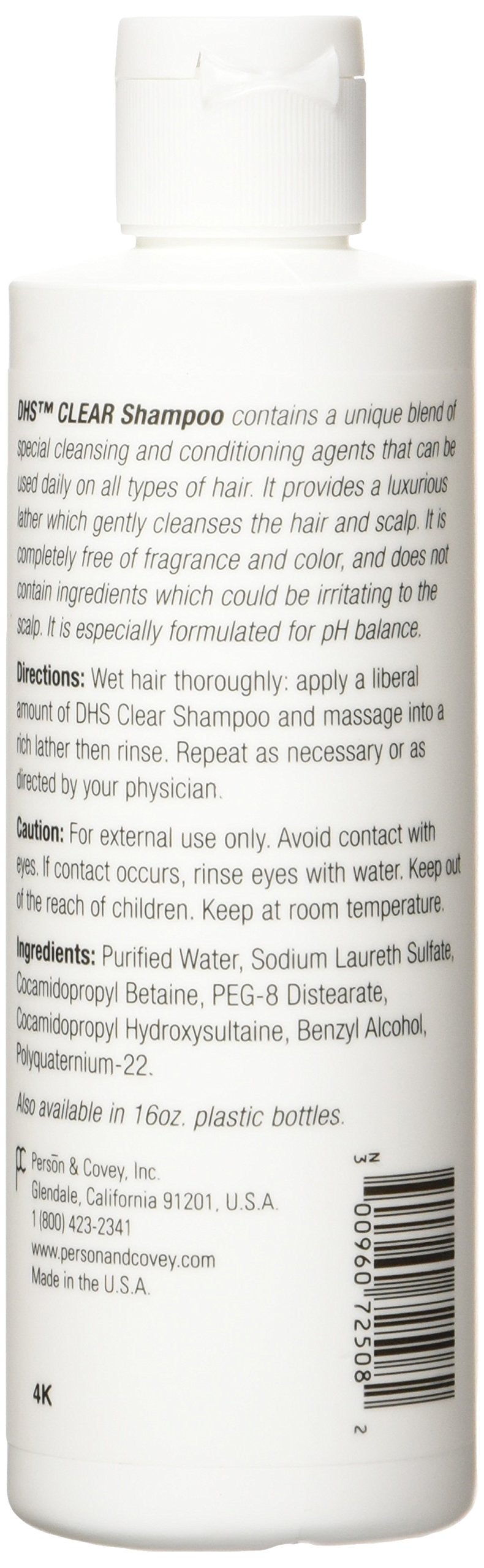 DHS Clear Shampoo For Daily Cleasing Of Hair And Shampoo, 8 Fl Oz Beauty & Personal Care Person & Covey