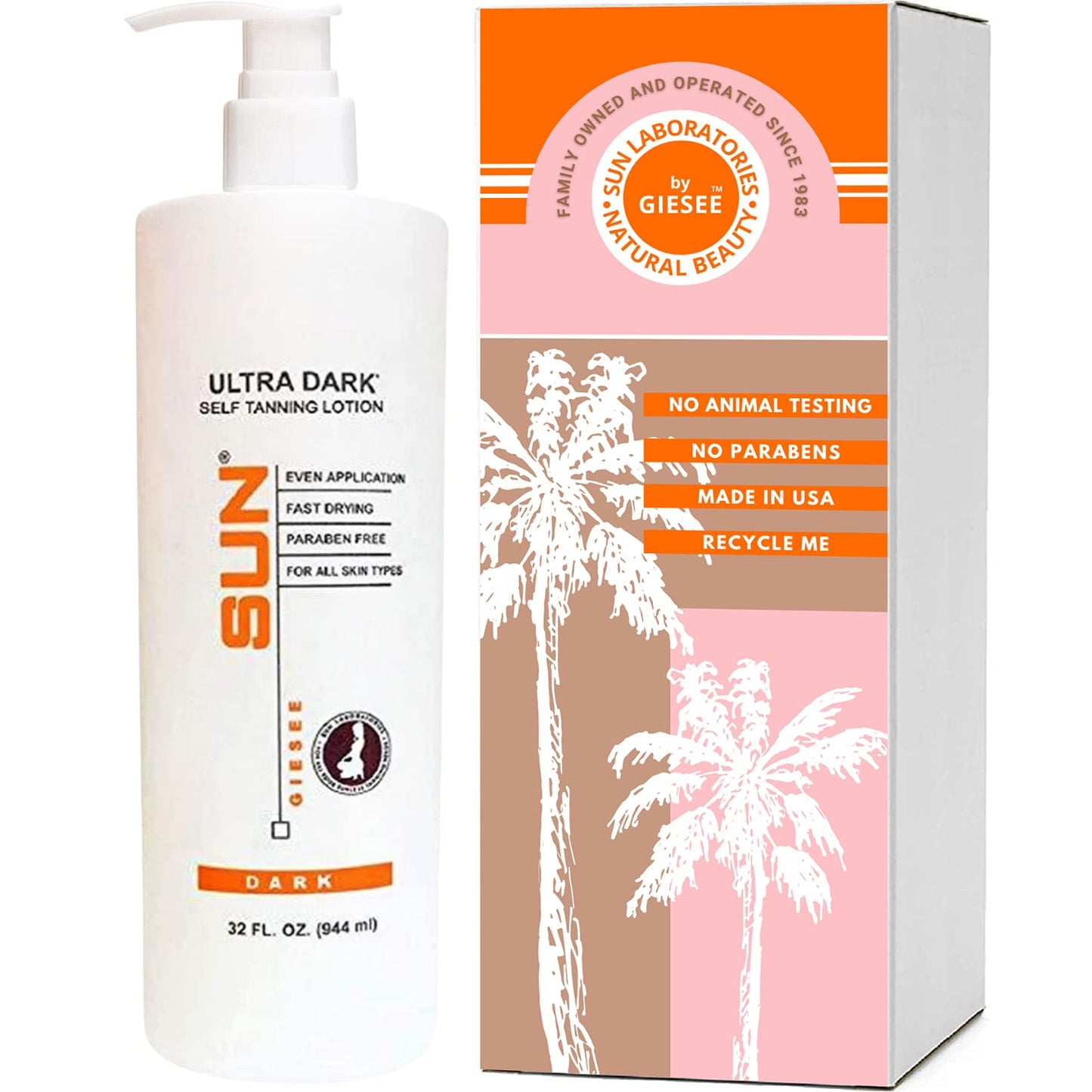 Sun Laboratories By Giesee Ultra Dark Self Tanning Lotion 32 oz - Organic Sunless Tanning Lotion, Extra Dark Self Tanner, Natural Self Tanning Lotion Beauty & Personal Care Sun Laboratories by Giesee