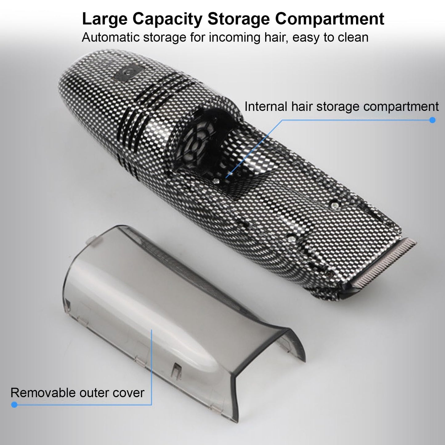 EVGATSAUTO Professional Electric Hair Clipper for Men, Cordless Hair Trimmer with Automatic Suction & Built-in Storage Compartment - Quiet, Ergonomic Beauty and Personal Care EVGATSAUTO