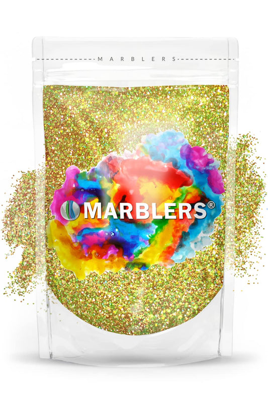 MARBLERS Holographic Glitter [Holo Olive Gold] 3oz (85g) | Fine | Non-Toxic, Vegan, Cruelty-Free | Face, Body, Eyeshadow, Hair, Festival, Party Makeup Beauty & Personal Care MARBLERS