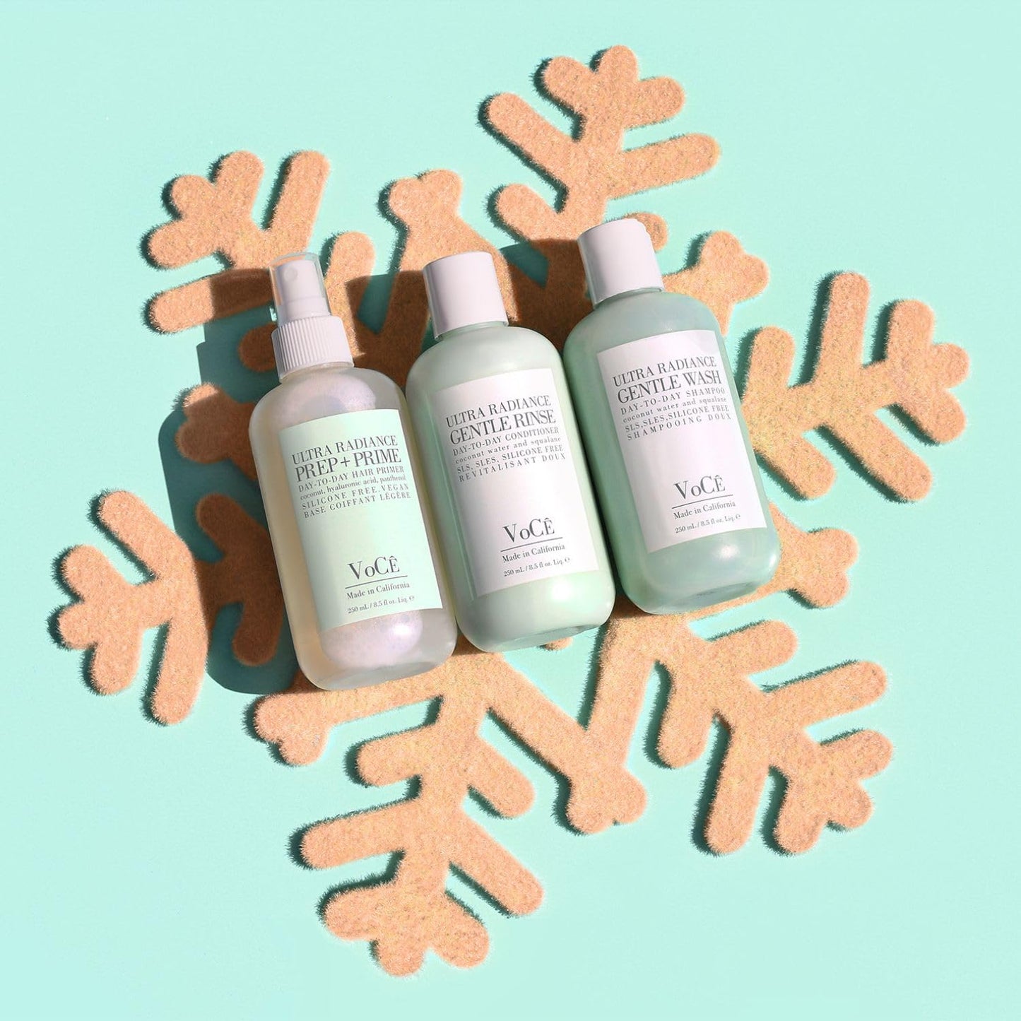VoCÊ Haircare Gentle Collection Gift Set | Ultra Radiance Shampoo, Conditioner & Prep + Prime Spray | Vegan, Cruelty-Free Haircare for Soft, Shiny Beauty & Personal Care VOCE HAIRCARE