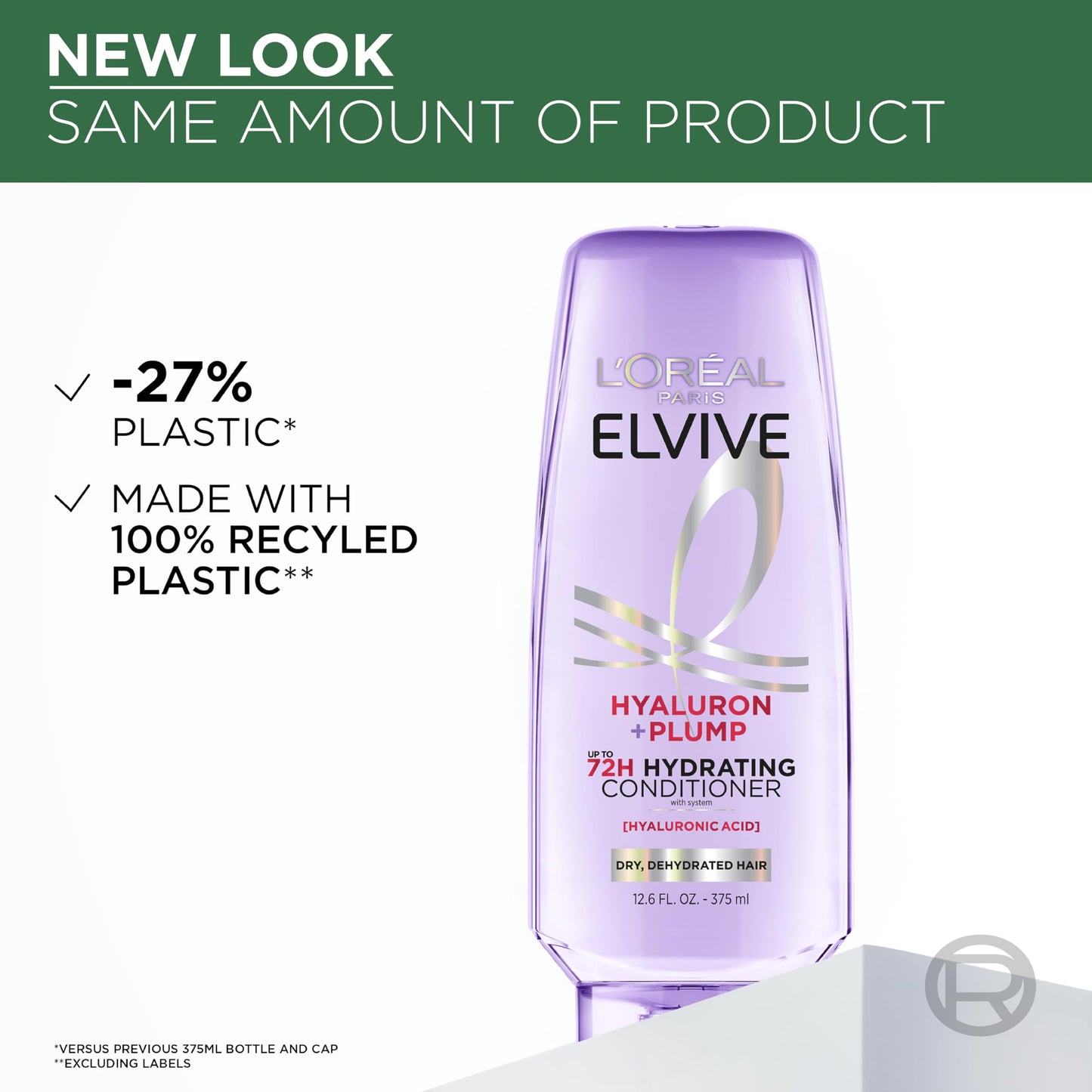 L'Oreal Paris Elvive Hyaluron Plump Hydrating Conditioner for Dehydrated, Dry Hair Infused with Hyaluronic Acid Care Complex, Paraben-Free, 12.6 Fl Oz Beauty & Personal Care L'Oreal Paris