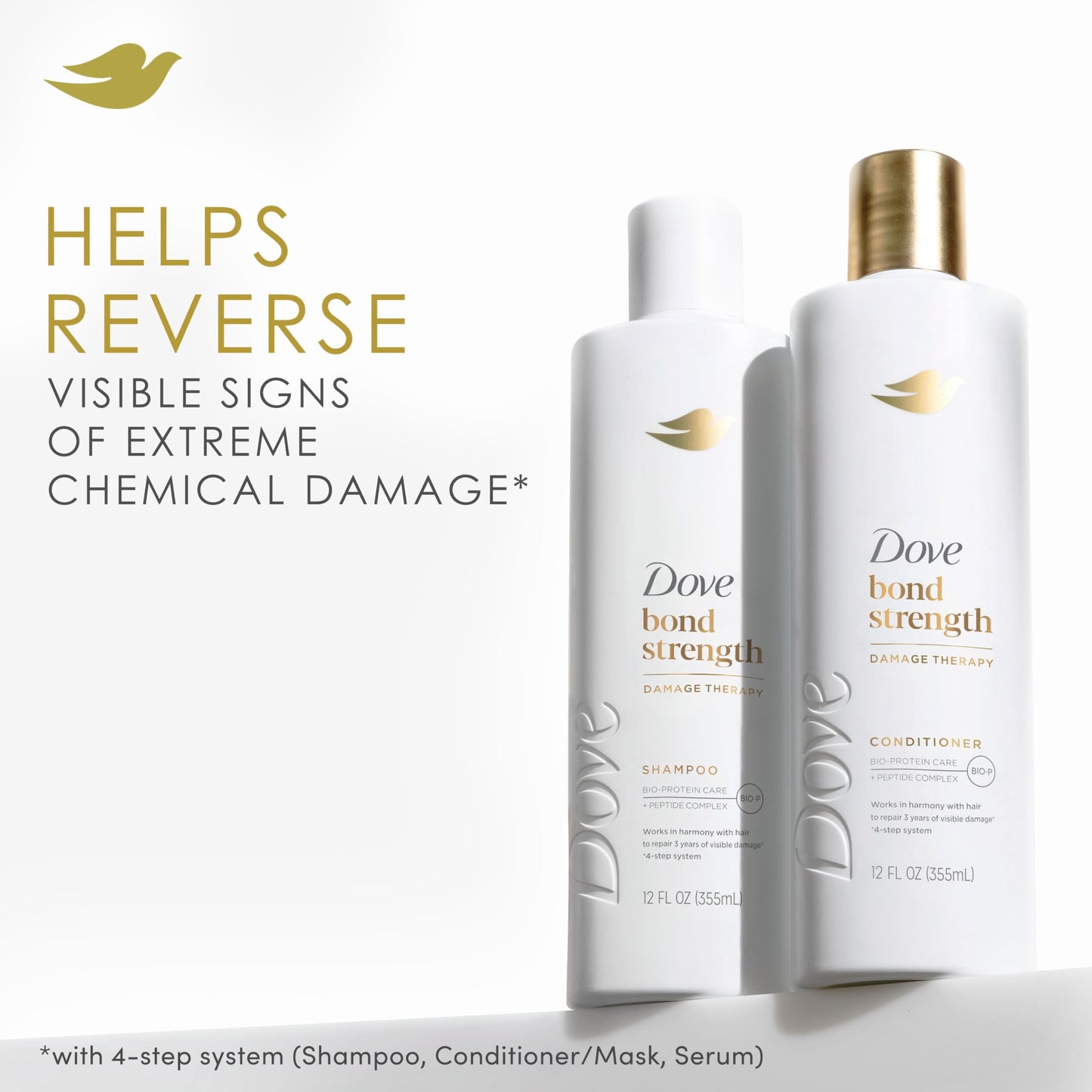 Dove Shampoo Bond Strength for Chemically Damaged Hair with Bio-Protein Care Technology and Peptide Complex 12 Fl Oz Beauty & Personal Care Dove