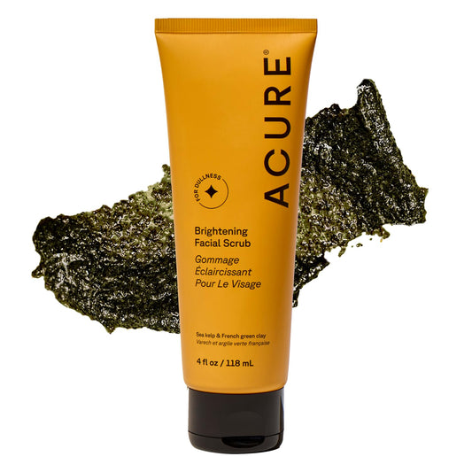 Acure Brightening Facial Scrub - Exfoliating Face Wash, Gentle Daily Scrubber & Exfoliator for Women & Men for Radiant Skin, Cleansing Wash with Sea Beauty & Personal Care Acure