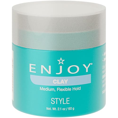 ENJOY Clay, Non-Greasy Paste, Flexible Texture and Hold, Color Safe, Anti Frizz Hair Products, Hair Styling Cream, Hair Styling Products - 2.1 Oz Beauty & Personal Care Enjoy