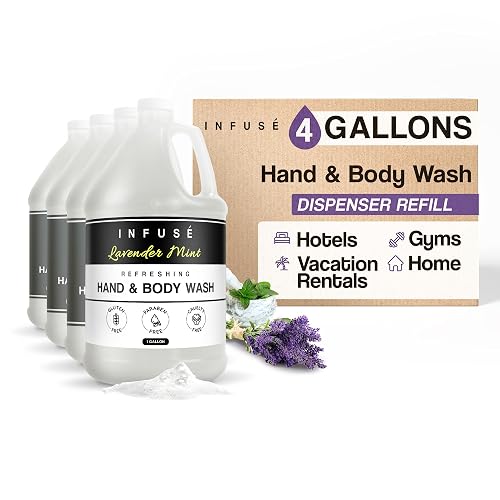 Infuse Hotel Hand & Body Wash | 1 Gallon | For Hospitality & Vacation Rentals to Refill Dispensers | (4 Gallons) Beauty & Personal Care INFUSÉ