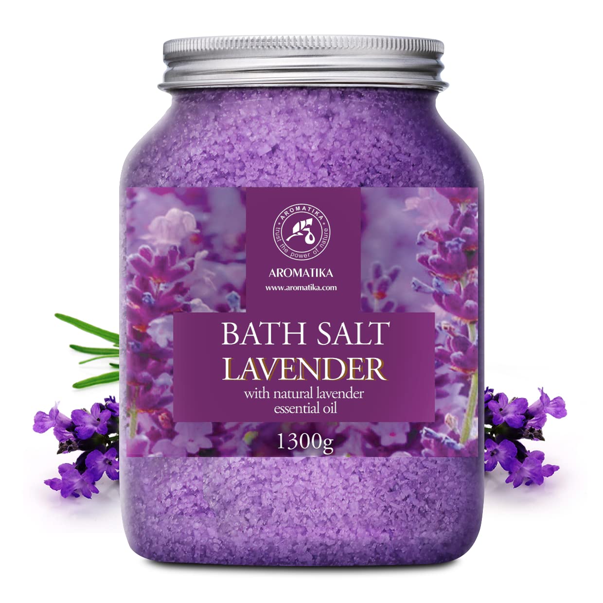 Sea Salt Lavender with Natural Lavender Essential Oil 46 Oz - Lavender Bath Salts - Lavanda Salt 1300g - Best for Good Sleep - Stress Relief - Beauty Beauty and Personal Care AROMATIKA