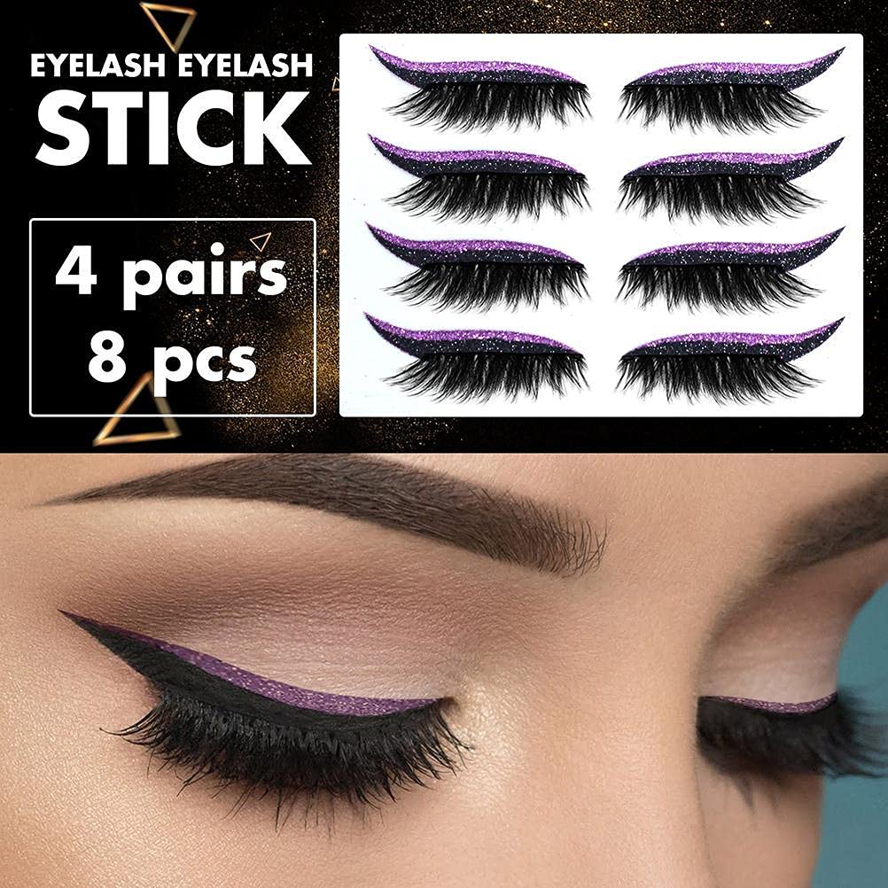 ICRPSTU 4 Pair Reusable Eyeliner and Eyelash Stickers,7 Color Waterproof Eye Shadow Template, Eyeliner Stencil Pads for The Perfect Winged Tip… Beauty & Personal Care ICRPSTU