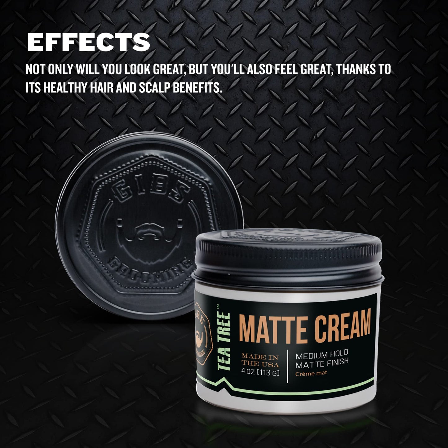 GIBS Tea Tree Matte Cream-Light/Medium Hold, Long Lasting Light Hold, Made in USA 4oz Beauty & Personal Care GIBS