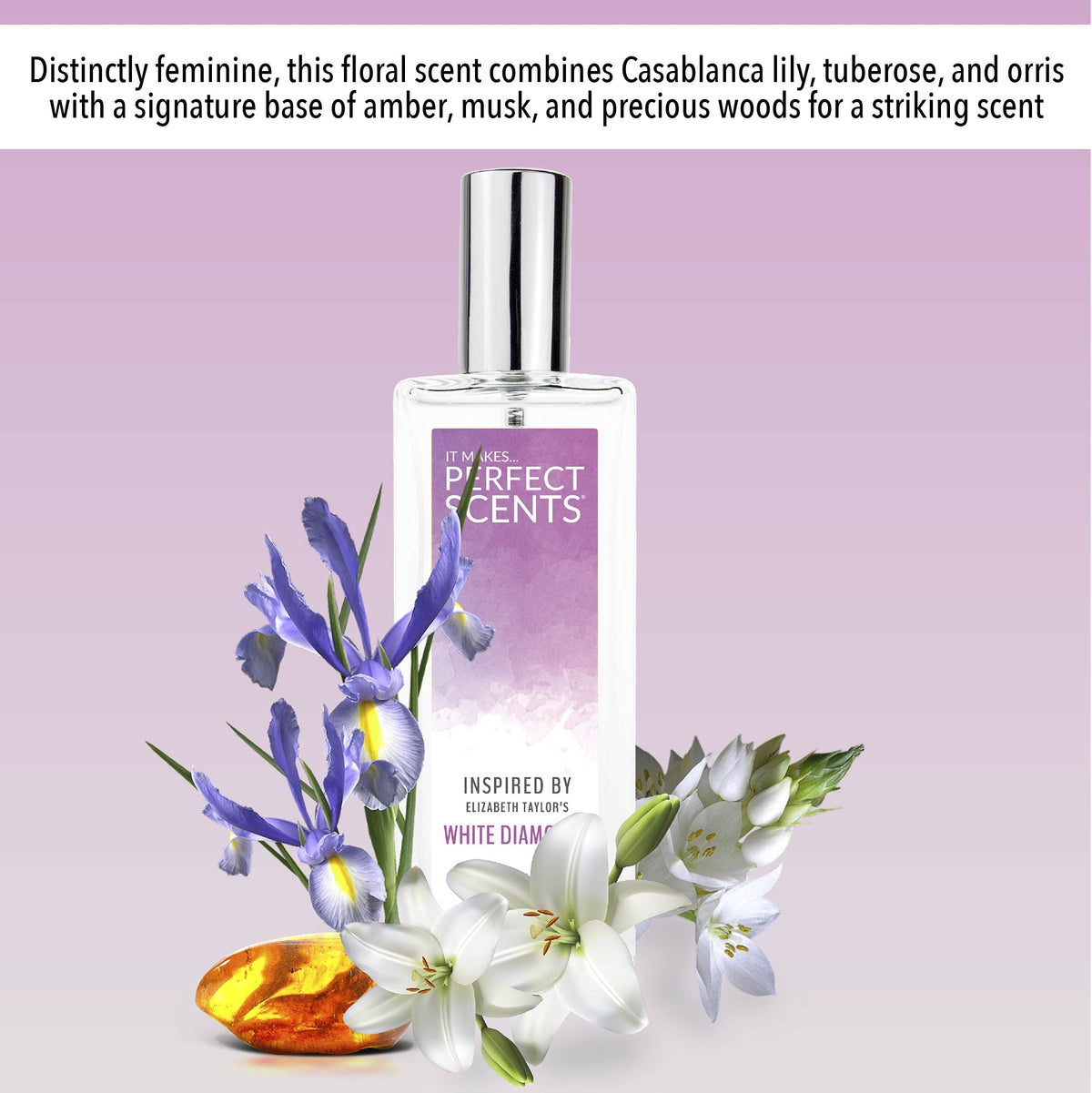 Perfect Scents Fragrances Inspired by Elizabeth Taylor's White Diamonds Women’s Eau de Toilette Paraben Free Never Tested on Animals 2.5 Fluid Ounces Beauty & Personal Care Perfect Scents