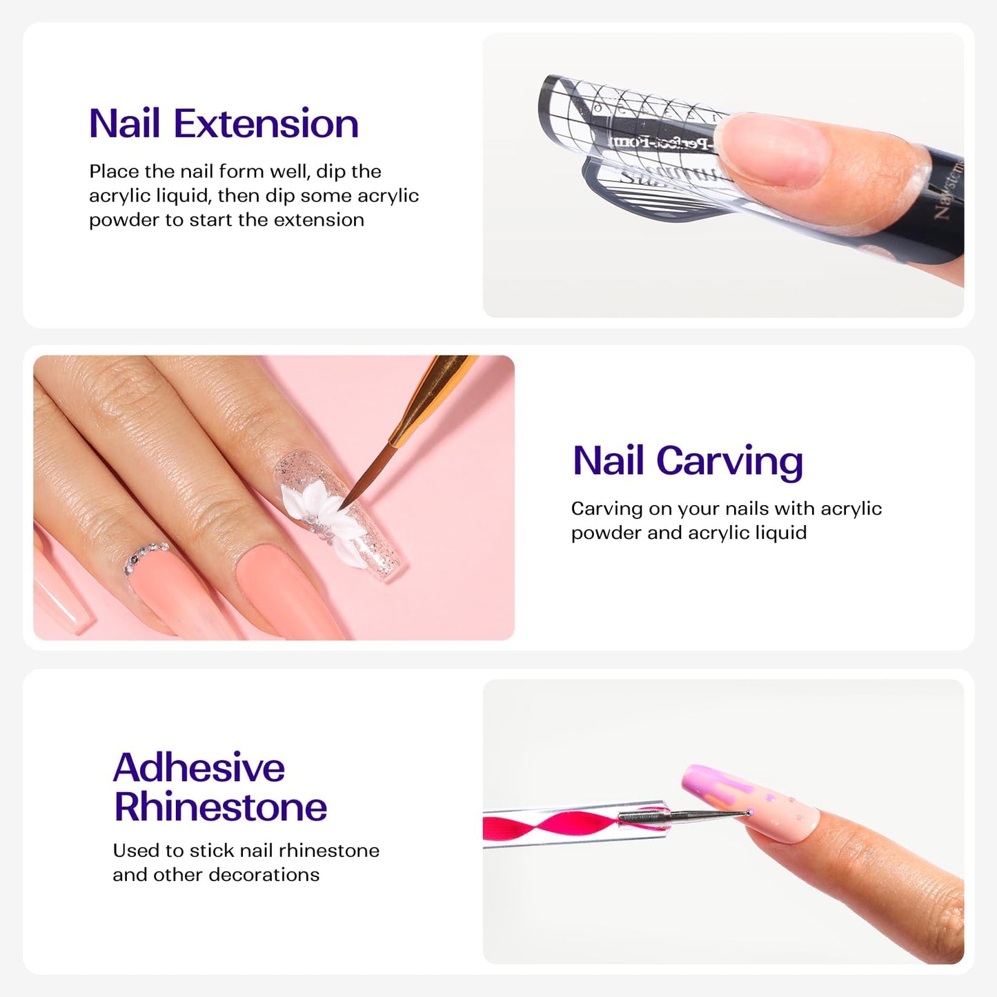 VANSISOS Acrylic Nail Kit for Beginners: Clear White Pink Powder and Liquid Set Professional Nails Kit Acrylic Set with Brushes for Home DIY Beauty and Personal Care VANSISOS