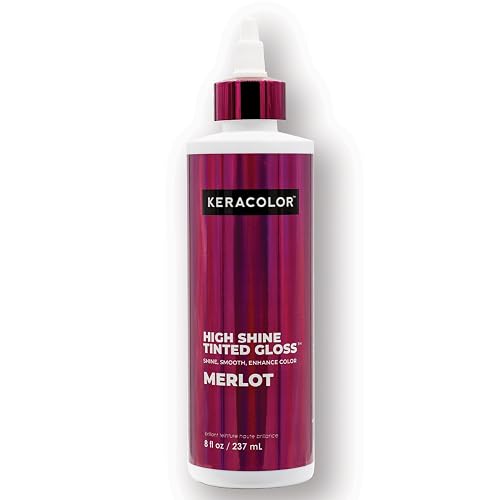 Keracolor High Shine Tinted Hair Gloss, In-Shower Hair Glaze, Sheer Color-Enhancing Glossing Treatment, Merlot, 8 Fl Oz Beauty & Personal Care KERACOLOR