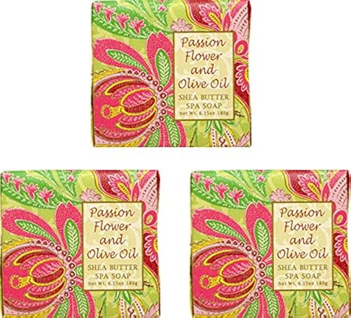 Greenwich Bay Cleansing Spa Soap, Shea Butter, and Cocoa Butter. No Parabens, No Sulfates 6.35 Oz. (3 Pack) … (Passion Flower) Beauty & Personal Care Greenwich Bay