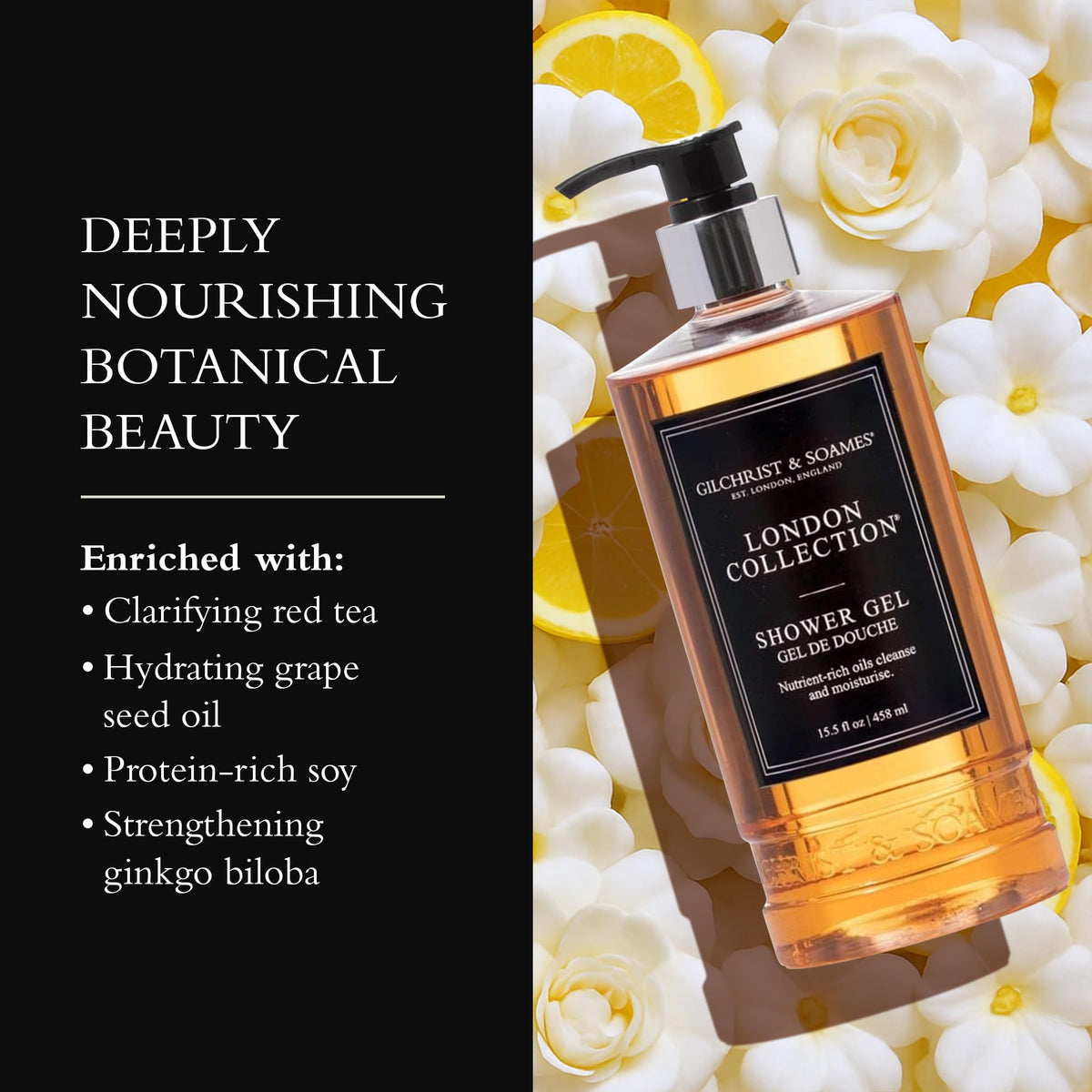 Gilchrist & Soames London Shower Gel & Body Wash - Hydrating Cleanser with Red Tea, Soy, & Grape Seed Oil - Sulfate, Paraben, & Cruelty Free Cleanse Beauty & Personal Care Gilchrist & Soames