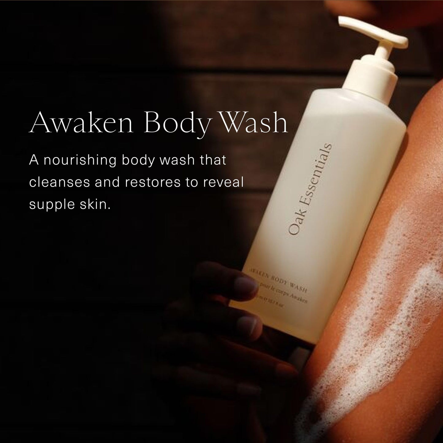 Oak Essentials Awaken Body Wash, Luxury Hydrating Shower Gel with Lavender Oil, Cedarwood Oil and Rice Bran Extract, Gentle Cleanser for Women, Ideal Beauty & Personal Care Oak Essentials