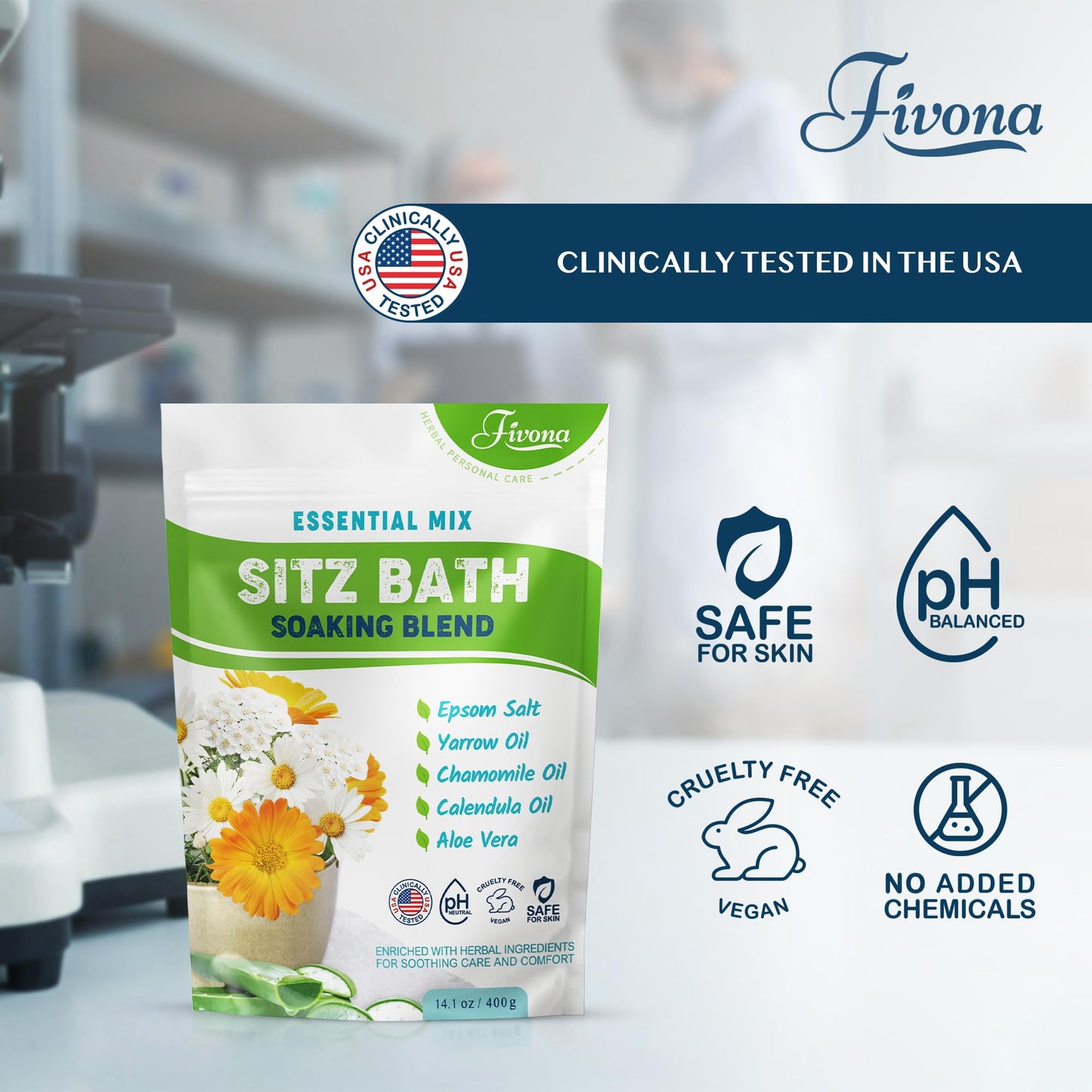 Hemorrhoid Care Postpartum Care Bartholin Cyst Relief - FIVONA Sitz Bath Salt Natural Epsom Blend with Essential Oils Soak - 14.1 oz Beauty and Personal Care FIVONA