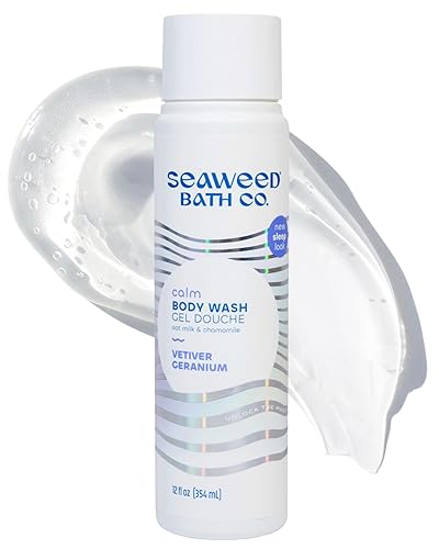 Seaweed Bath Co. Calm Body Wash - Vetiver Geranium - Hydrating Foaming Cleanser with Soothing Oat Milk & Chamomile - Vegan, Paraben and Sulfate Free Beauty & Personal Care The Seaweed Bath Co.