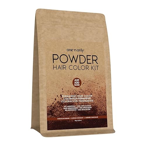 One N' Only Powder Hair Color Kit, Chocolate Brown, Permanent Color in Single Application, 100% Gray Hair Coverage without Lift, Just Add Water - No Beauty & Personal Care One 'N Only