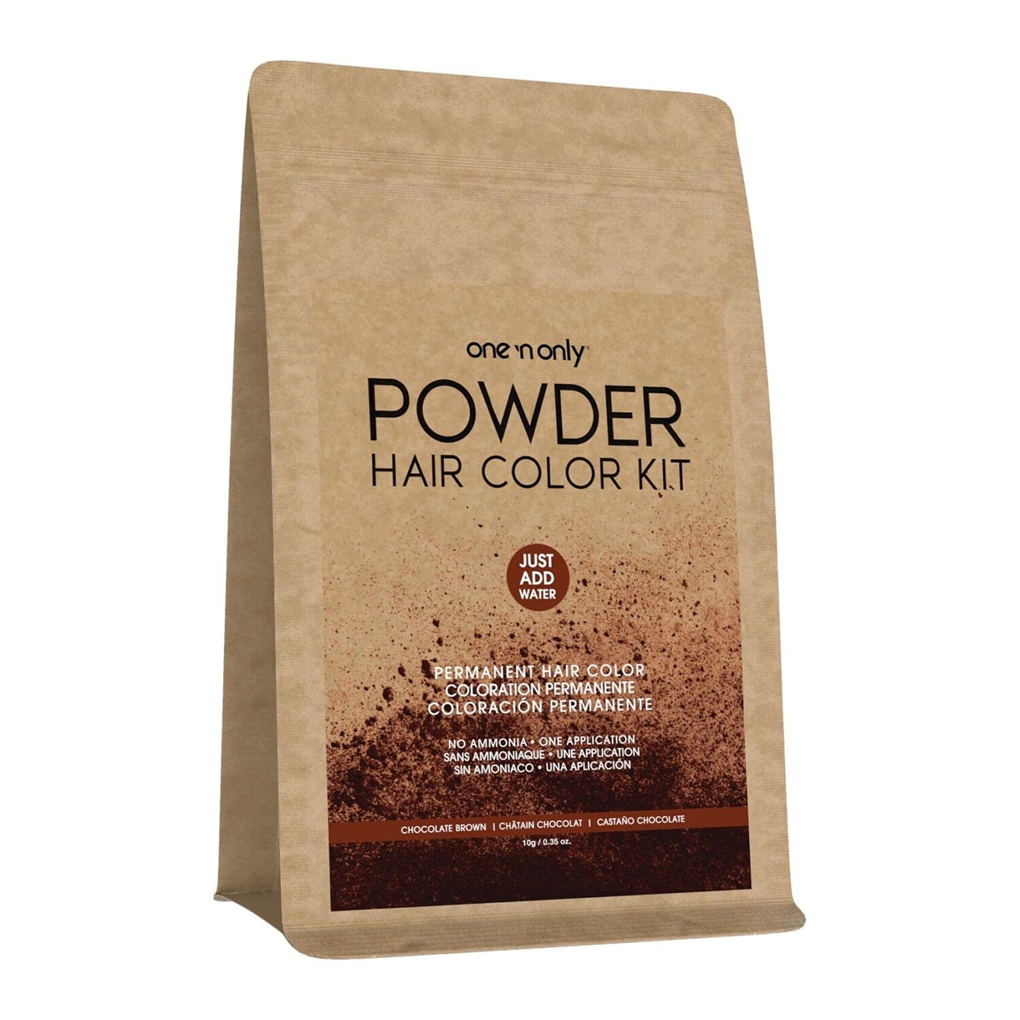 One N' Only Powder Hair Color Kit, Chocolate Brown, Permanent Color in Single Application, 100% Gray Hair Coverage without Lift, Just Add Water - No Beauty & Personal Care One 'N Only