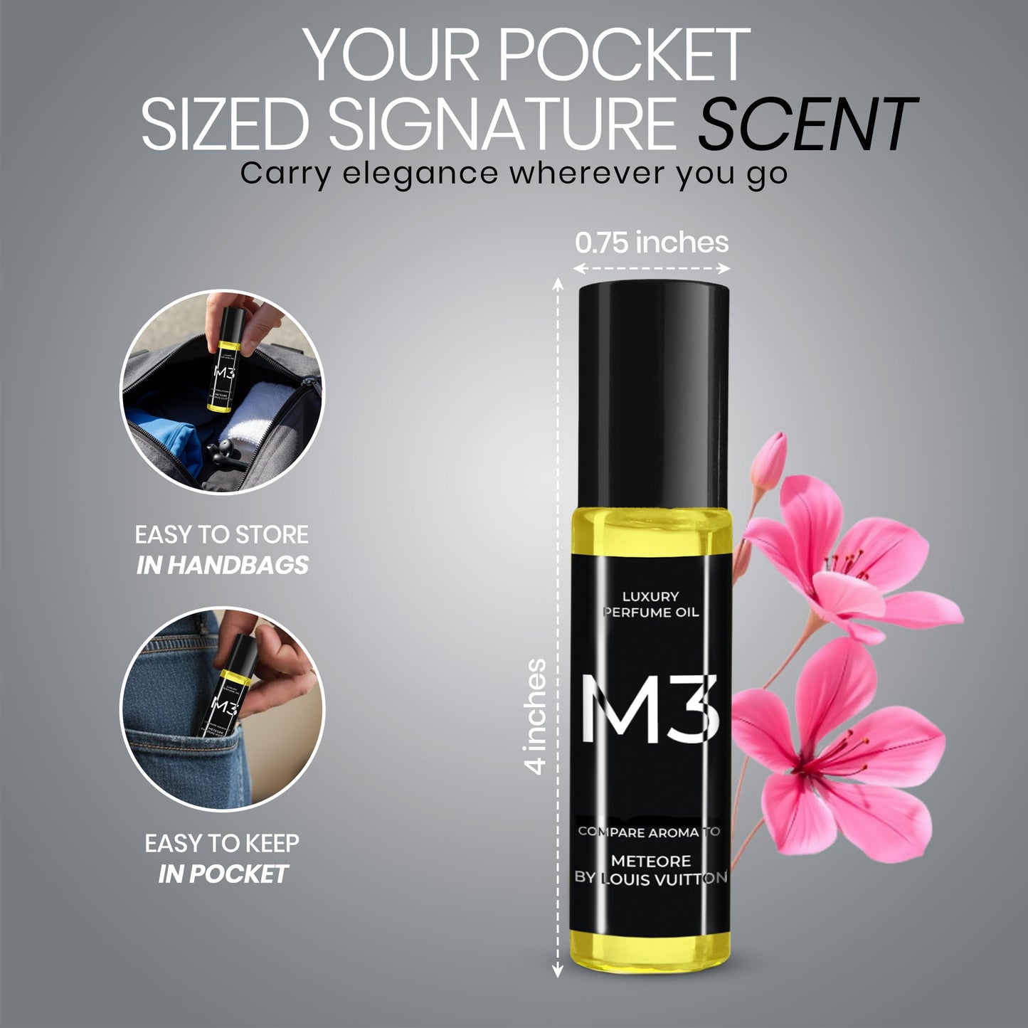 PICNTELL M Series Impression Perfume Oil Roll on - Travel Friendly Cologne for Men Formula Based on Iconic Designer & Luxury Scents, Long Lasting Beauty & Personal Care PICNTELL