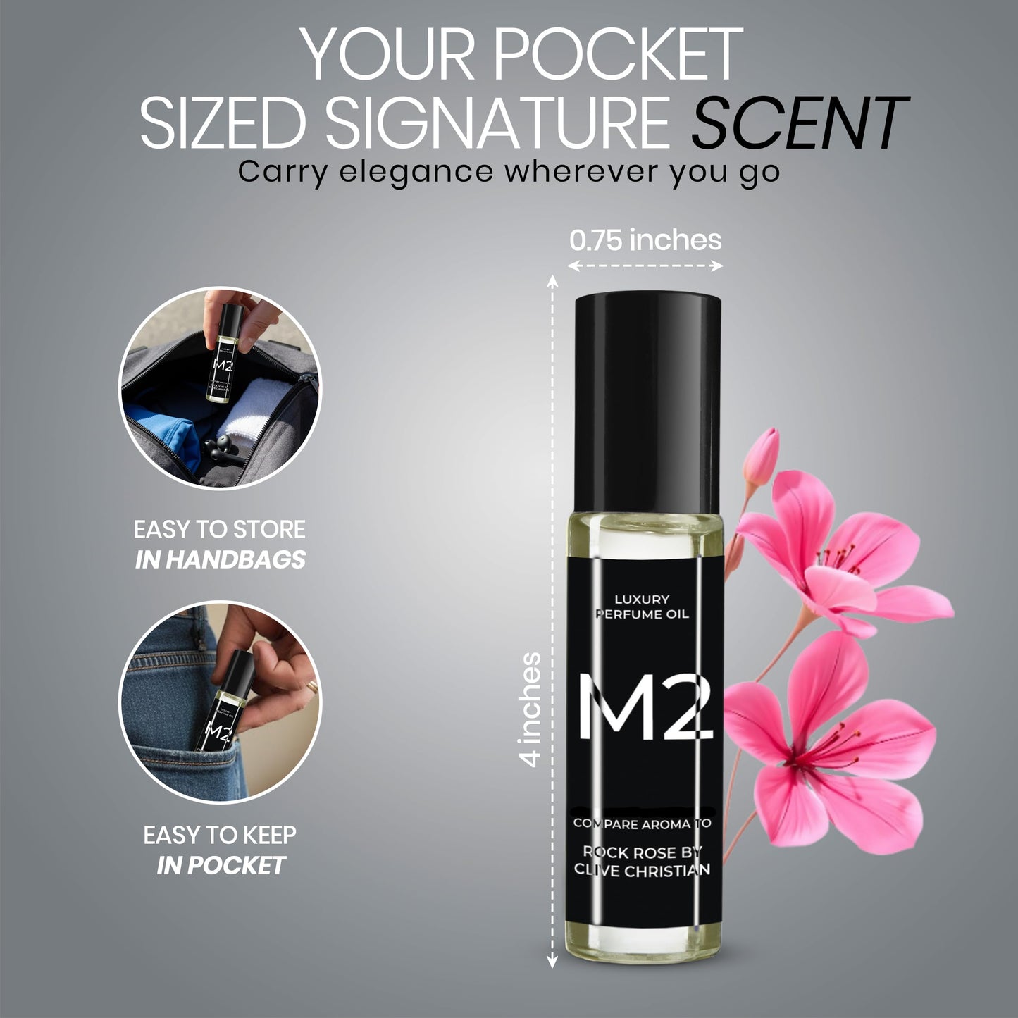 PICNTELL M Series Impression Perfume Oil Roll on - Travel Friendly Cologne for Men Formula Based on Iconic Designer & Luxury Scents, Long Lasting Beauty & Personal Care PICNTELL