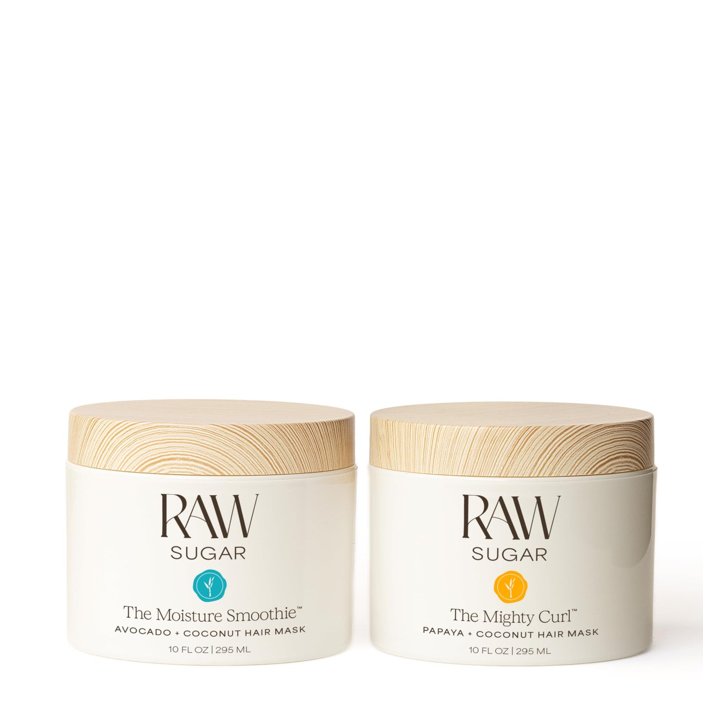 Raw Sugar The Mighty Curl & The Moisture Smoothie Mask Duo, Without SLS/SLES & Parabens, Color-Friendly, Vegan Beauty & Personal Care RAW SUGAR