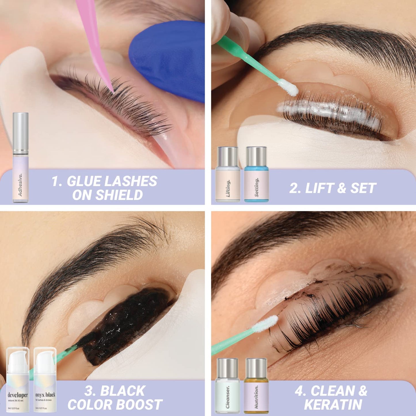 MIYA LASH Lift & Brow Lamination Kit | Black, Voluminous Eyebrows & Eyelashes Color | Professional 8 Weeks Result | LVL, Perm, Laminate | Keratin Brow Beauty & Personal Care MIYA LASH