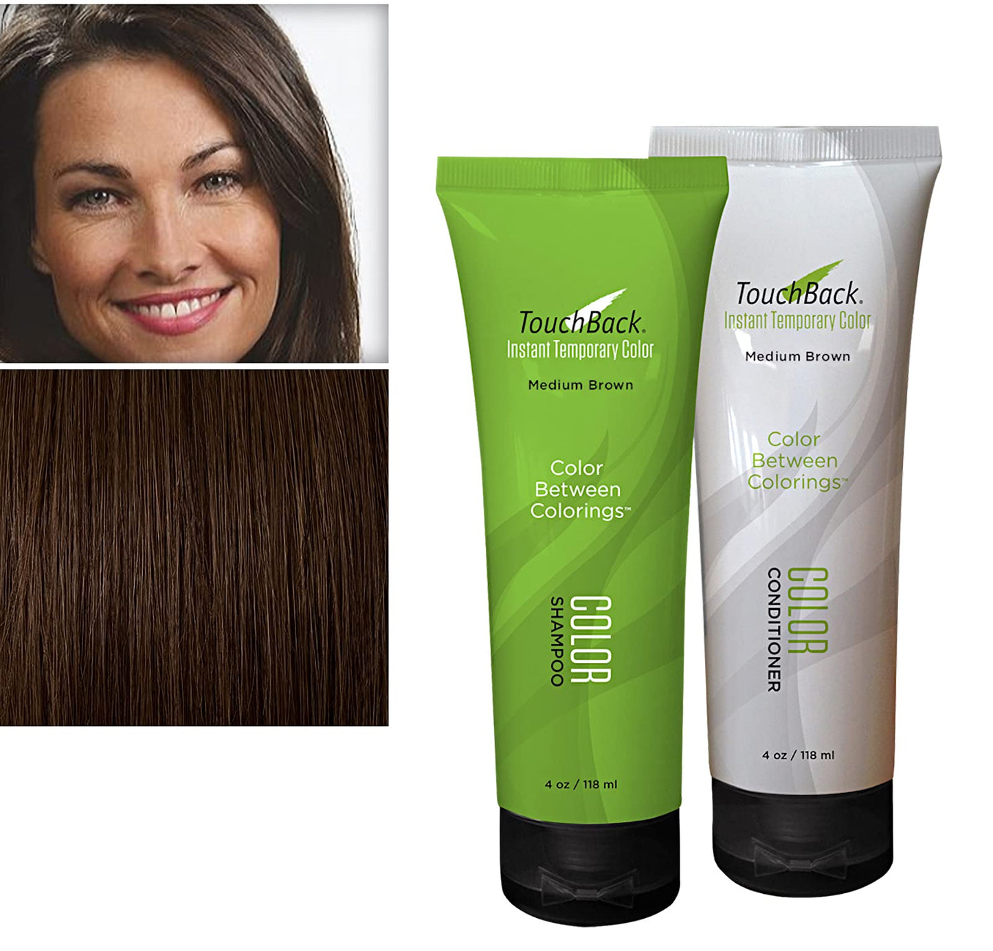 TouchBack Color Shampoo and Conditioner Set (Medium Brown) Beauty & Personal Care TouchBack
