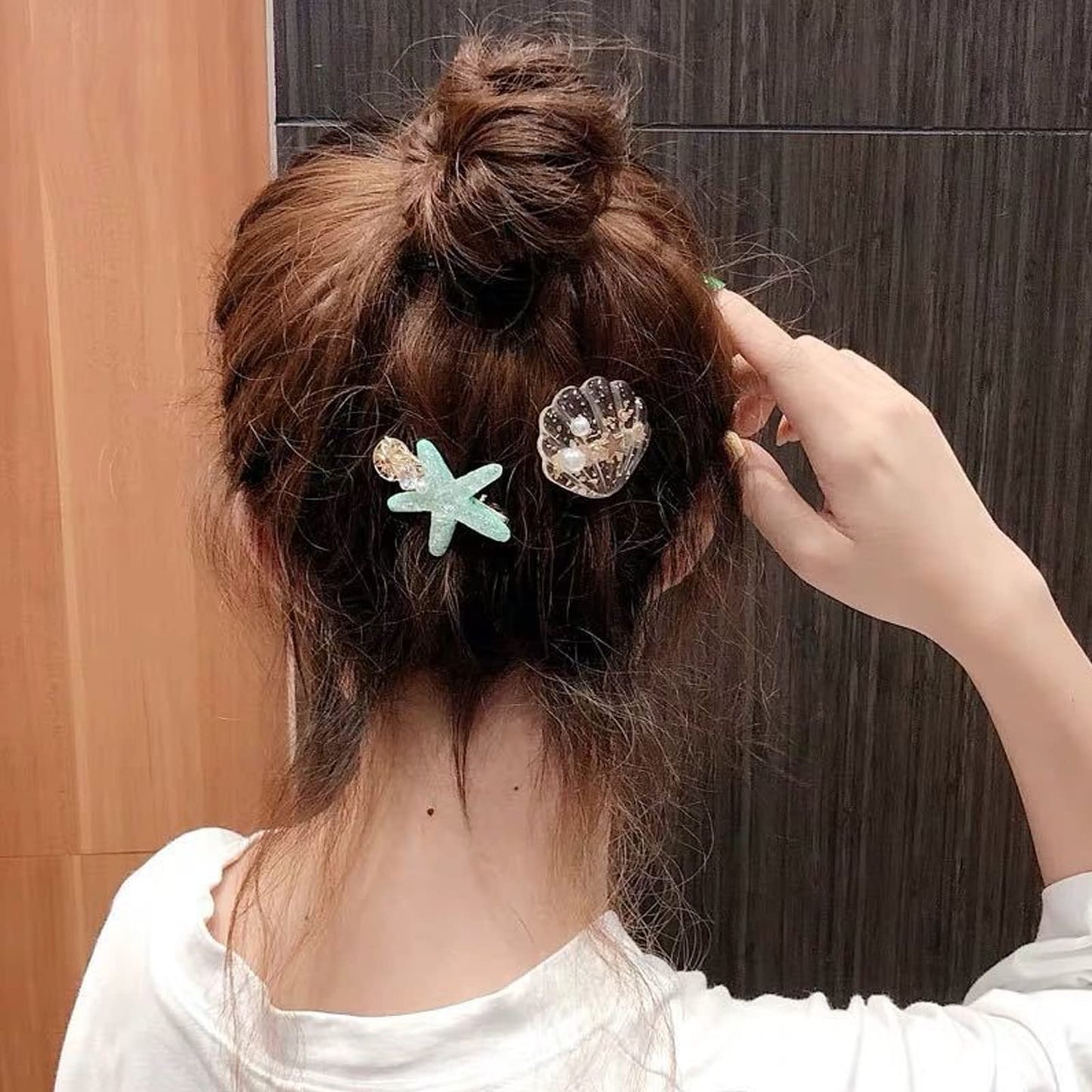 6Pcs Ocean Pearl Shell Starfish Hair Clip - Super Flash Edge, Bangs Clip, Headdress Beauty & Personal Care LINKIM BOLLY