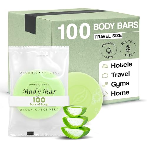 Travel Size Hotel Body Bar Soap 100 Count 1 oz Bars Guest Amenities for Vacation Rentals and Short Term Rentals Paraben Free Lemon & Chamomile Scent Beauty & Personal Care Desert Breeze