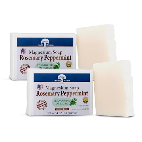 Health & Wisdom Magnesium Bar Soap - Moisturizing Body Soap - Made with Aloe & Nourishing Plant Oils and Essential Oils - Gentle Cleanser for Face Beauty & Personal Care Health and Wisdom