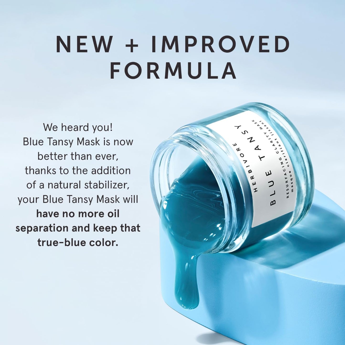 HERBIVORE Blue Tansy Resurfacing Clarity Mask | Acne Clarifying Face Mask Reduces Redness & Refines Pores | for Oily Skin, Vegan, 60 mL / 2.02 oz Beauty & Personal Care HERBIVORE