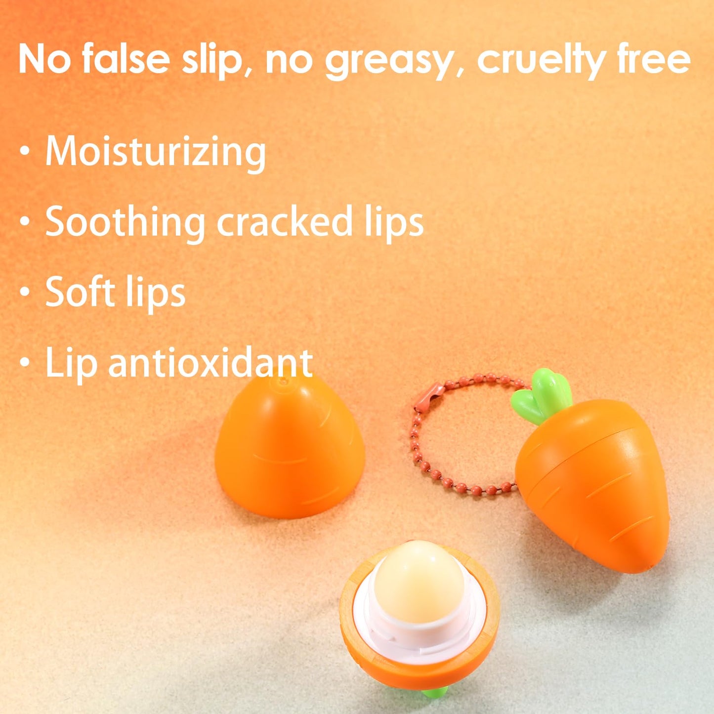 KISSIO Lip Balm,Carrot Lip Balm,Lip Care with B5 Panthenol,Macadamia Seed Oil and Olive Oil,Moisturize and Soothe Dry Chapped Lips,Make Lips Beauty and Personal Care KISSIO