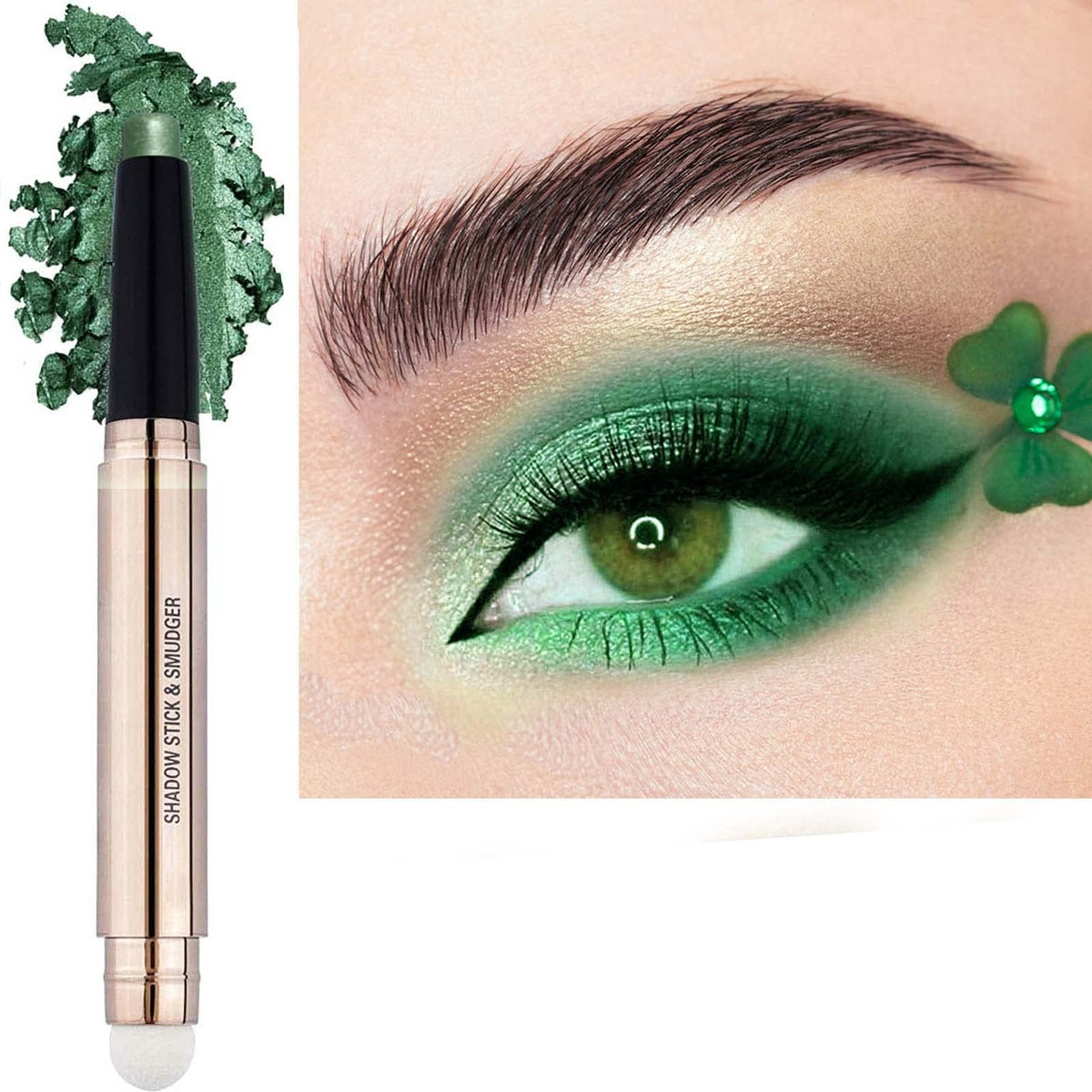 Bright Green Eyeshadow Stick, Cream Smooth Shimmer Eyeshadow Pencil Makeup, Hypoallergenic Waterproof Long Lasting Multi-Dimensional Eye Shadow Beauty & Personal Care MAY FOLTREN